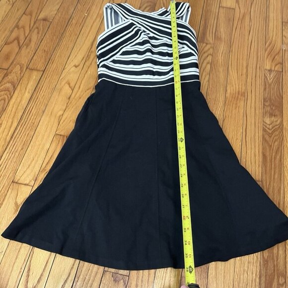 Anthropologie Maeve NWT Black White Crosswise Flare Bandage‎ Dress Size 2 - Picture 6 of 7